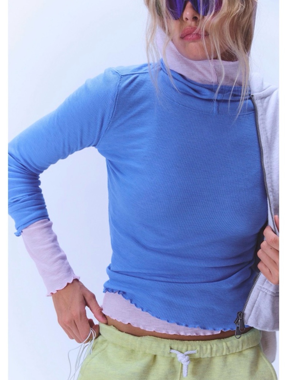 Free People Breathe Easy Layer. NWT. Riviera blue - Picture 2 of 7